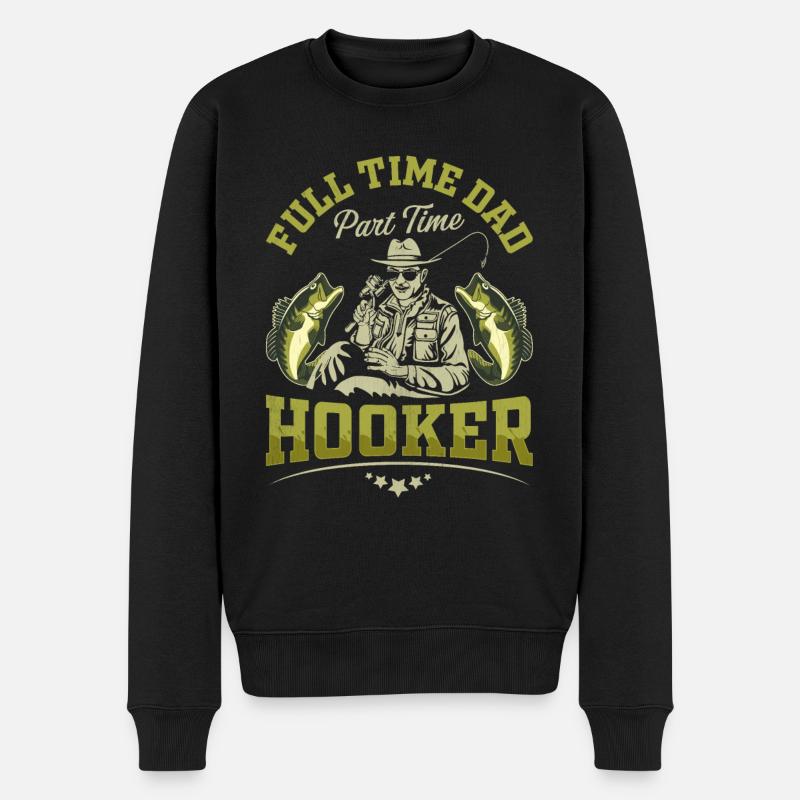 Vollzeit Papa Teilzeit - Männer Premium Bio Pullover - Schwarz