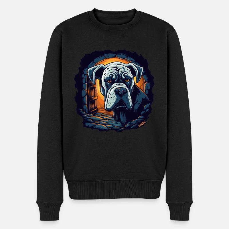 Großer Hund im Haus - Männer Premium Bio Pullover - Schwarz