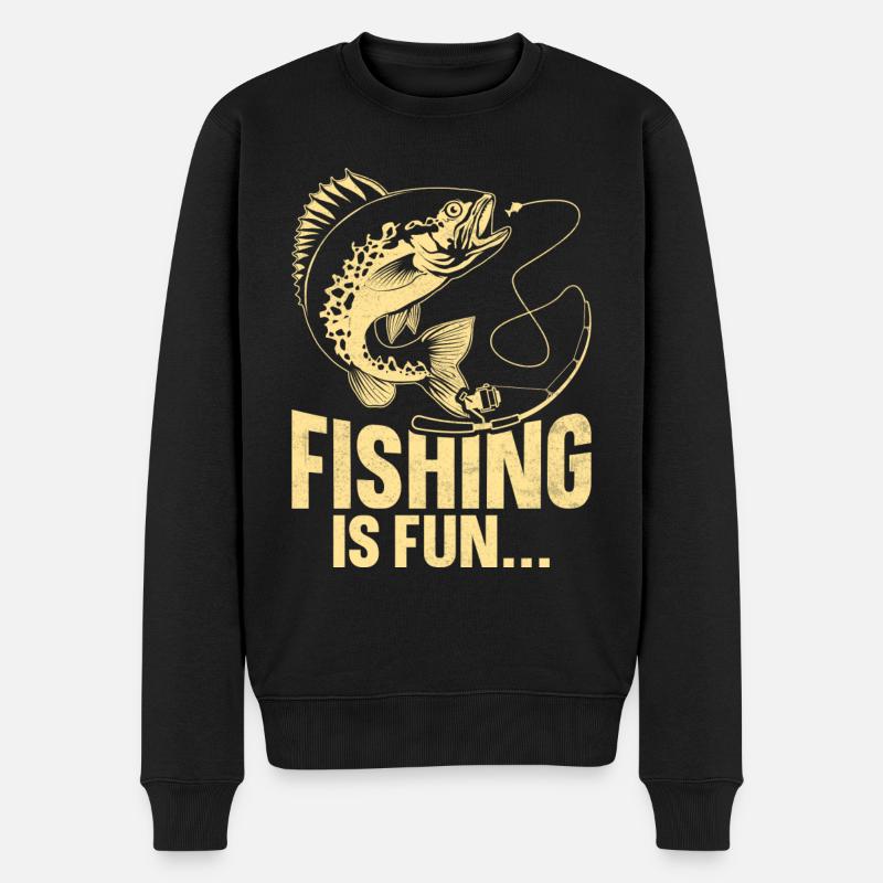 La pêche est amusante - Pull Premium bio Homme - noir