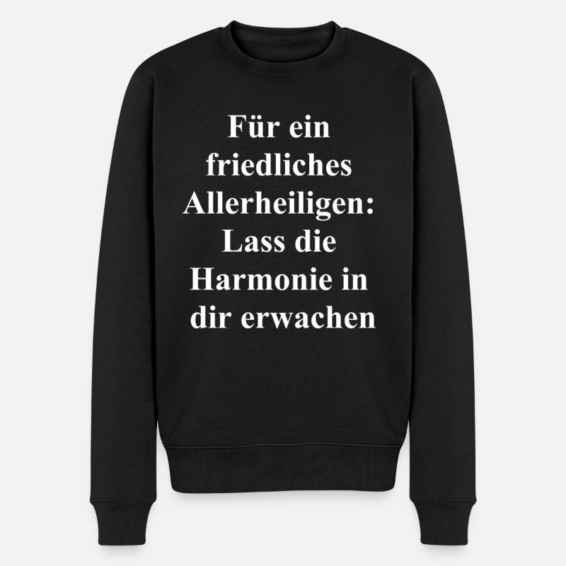 Friedvolle Geschenkideen - Männer Premium Bio Pullover - Schwarz