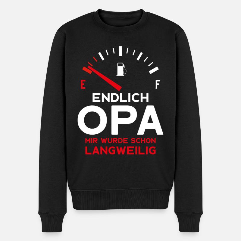 ERSTER ENKEL ENDLICH OPA - Männer Premium Bio Pullover - Schwarz