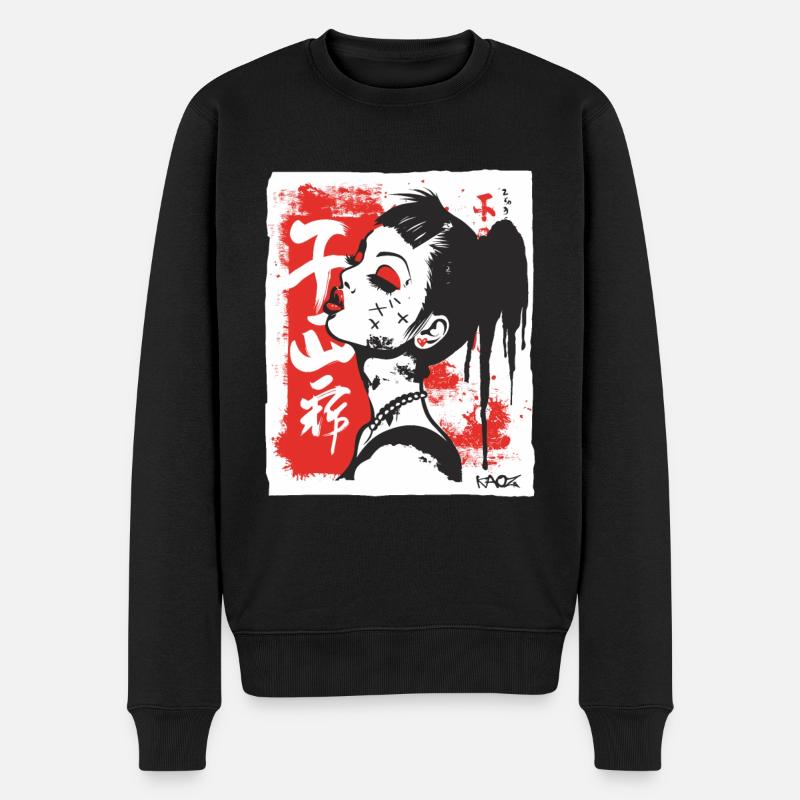 Fille japonaise cool - Pull Premium bio Homme - noir