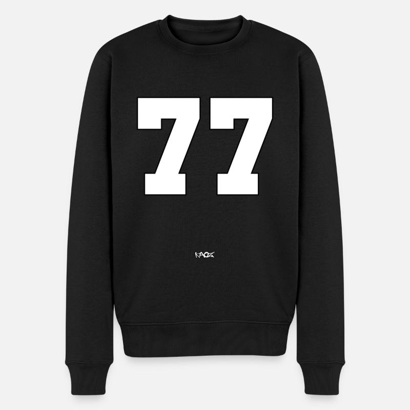 Die Nummer 77 - Männer Premium Bio Pullover - Schwarz