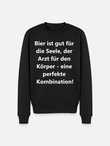 Körper & Seele Geschenk - Männer Premium Bio Pullover - Schwarz