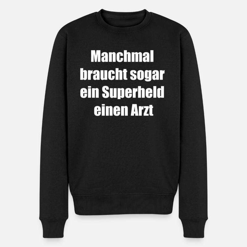 Heldenhafte Genesung - Männer Premium Bio Pullover - Schwarz