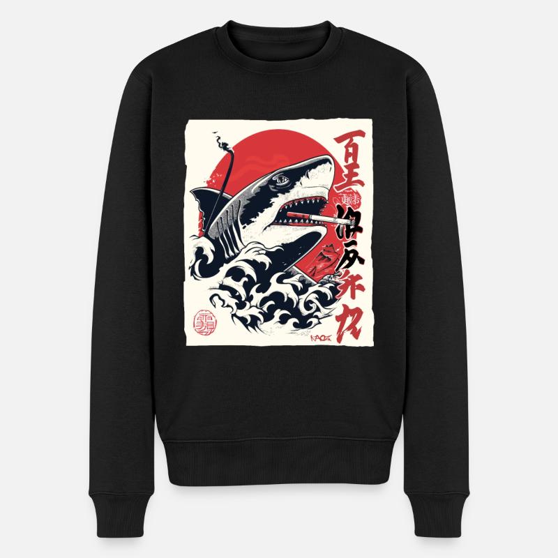 Cool fumer le requin japonais - Pull Premium bio Homme - noir