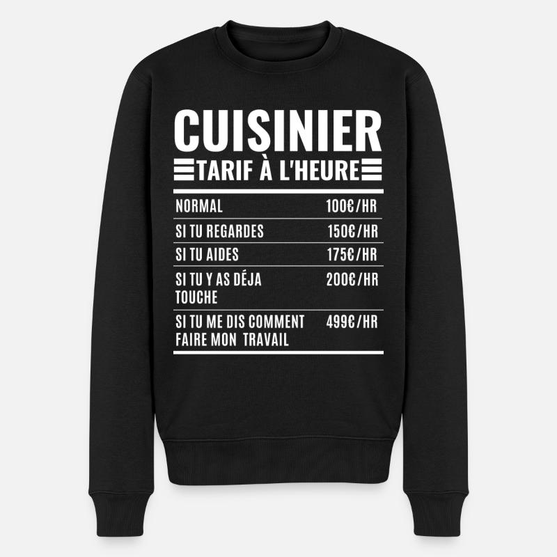 Cuisinier Idée Cadeau citations drôles - Pull Premium bio Homme - noir