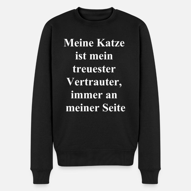 Treu & Frech - Katzengeschenk - Männer Premium Bio Pullover - Schwarz