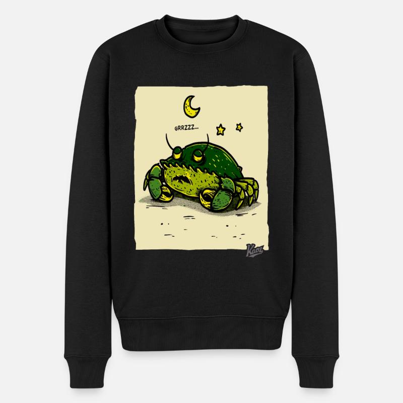 Schlaf Krabbe ist müde und schlapp - Männer Premium Bio Pullover - Schwarz