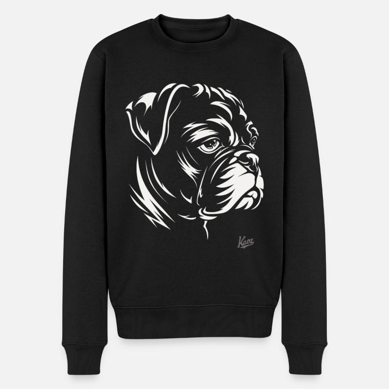 Tierisch Gut: Boxer-Hund Design - Männer Premium Bio Pullover - Schwarz