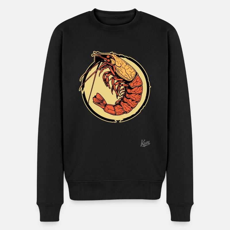 Die Garnele: Königin der Krustentiere - Männer Premium Bio Pullover - Schwarz