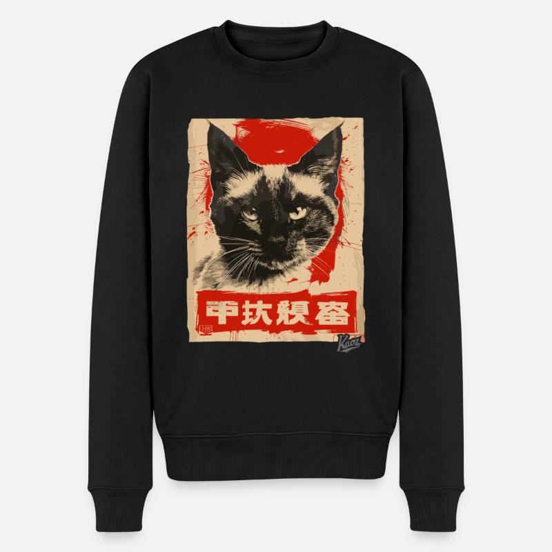 Style de propagande : Chat siamois - Pull Premium bio Homme - noir