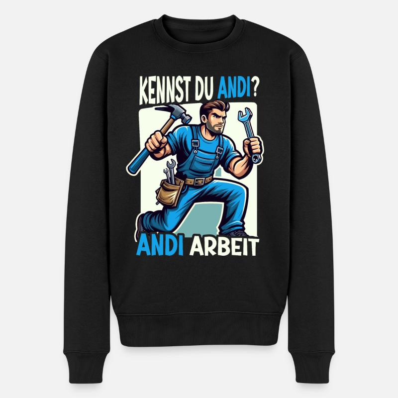 Handwerker Andi Arbeit Geschenk Sprüche Lustig - Männer Premium Bio Pullover - Schwarz