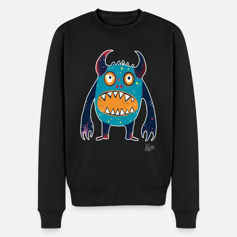 Monstre drôle, simple, joyeux - Pull Premium bio Homme - noir