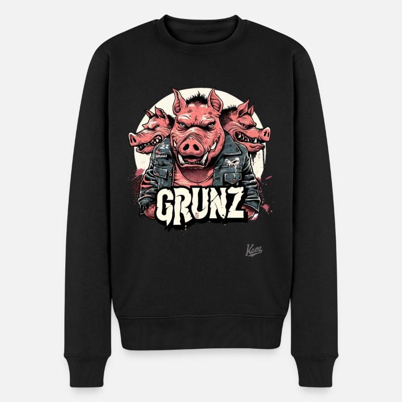 Le gang de rockeurs de cochons - Pull Premium bio Homme - noir