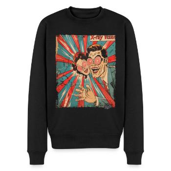 1950er Cartoon – Lustiges Röntgenblick-Paar - Männer Premium Bio Pullover - Schwarz - Vorne - Nico (187cm)