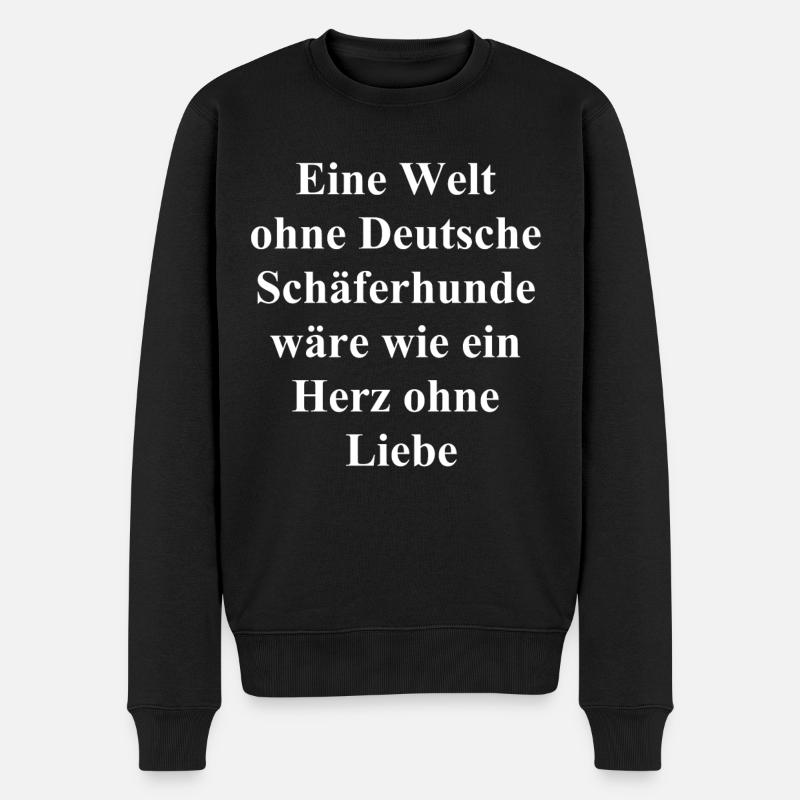 "Herzenssache" Geschenk - Männer Premium Bio Pullover - Schwarz