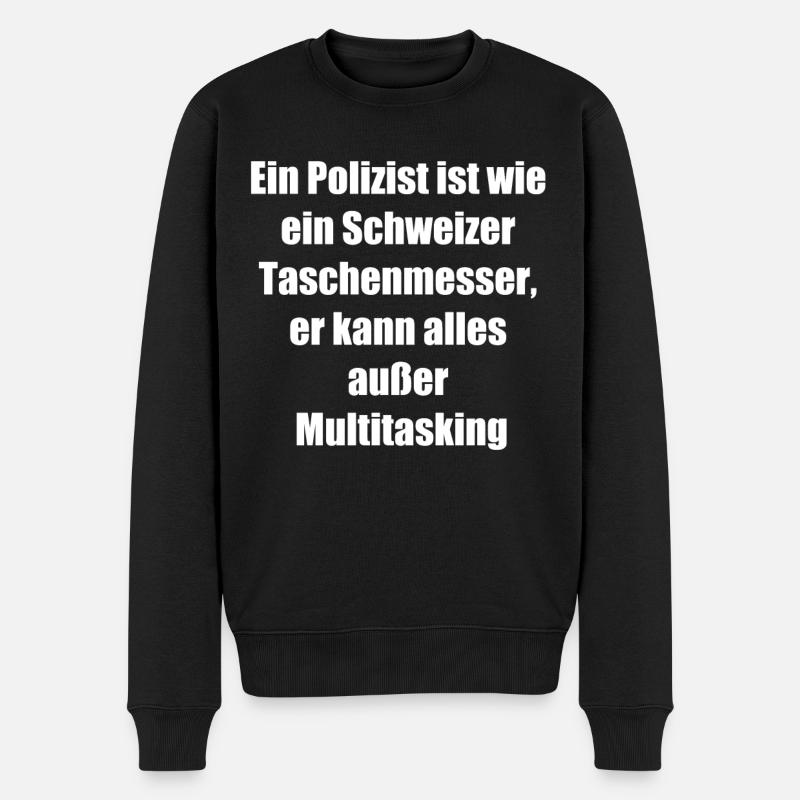 Multitasking Polizist Geschenk - Männer Premium Bio Pullover - Schwarz