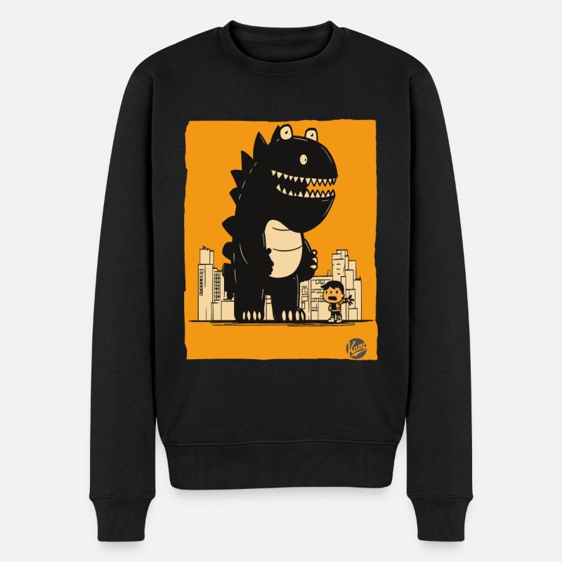 Das freundliche Kaiju Monster - Männer Premium Bio Pullover - Schwarz