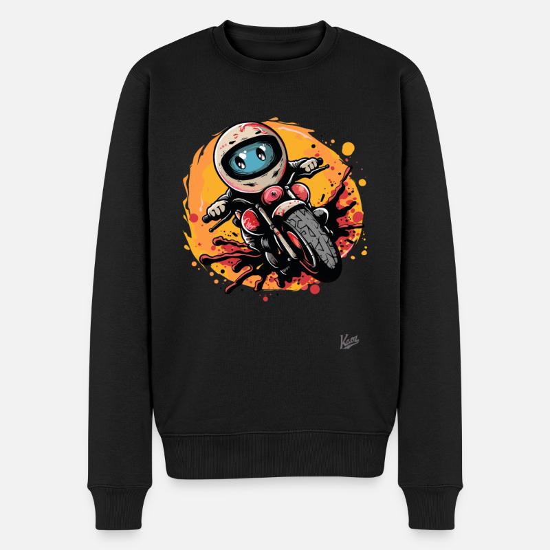 Bande dessinée de moto mignonne - Pull Premium bio Homme - noir