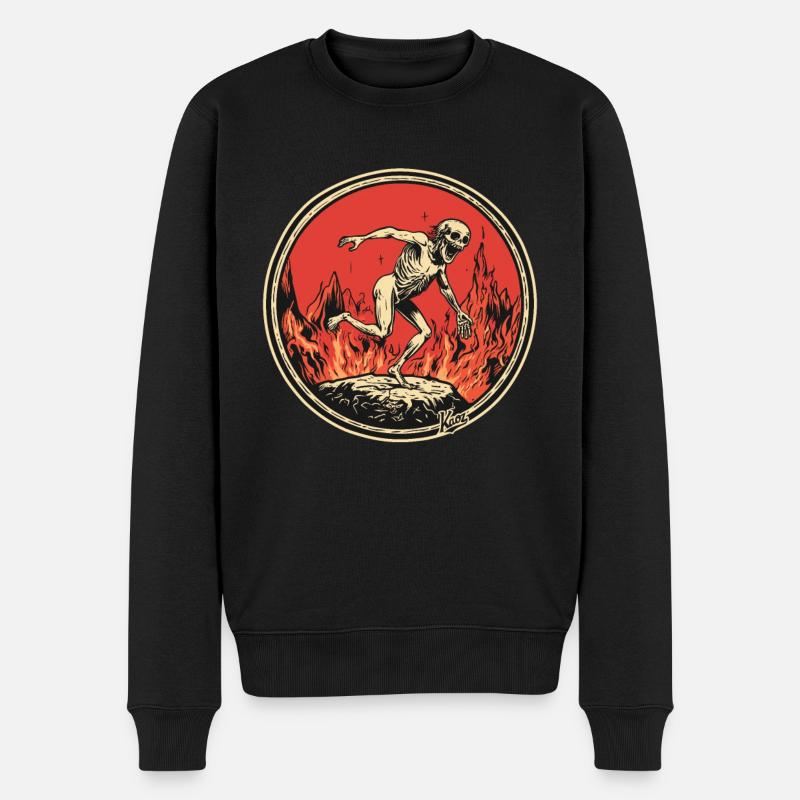 Sünder im Fegefeuer - Männer Premium Bio Pullover - Schwarz