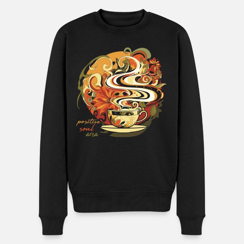Espace âme positive - Café - Pull Premium bio Homme - noir