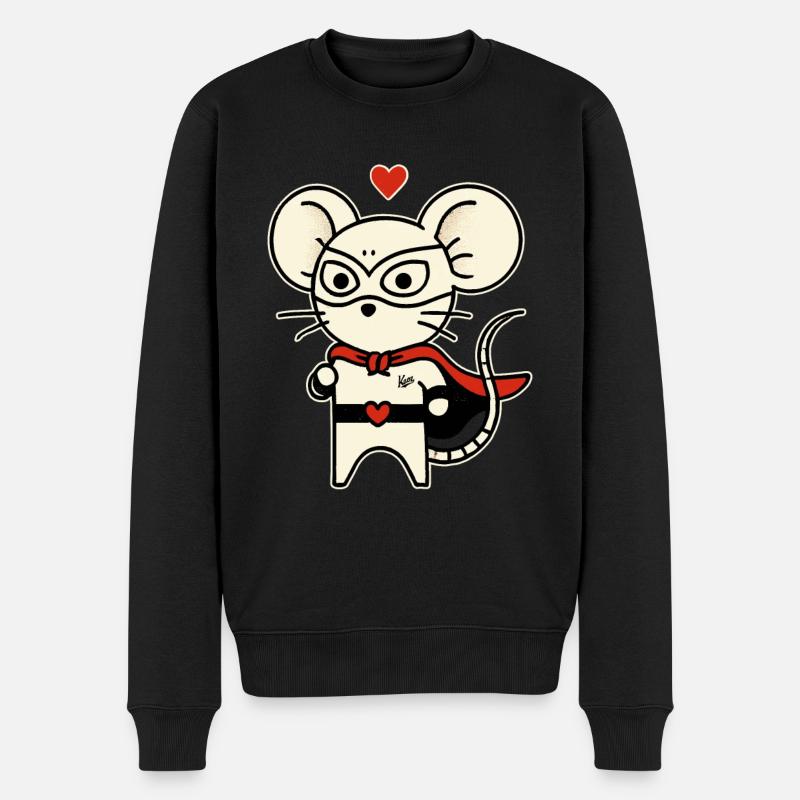 Souris Héroïne de l’Amour - Pull Premium bio Homme - noir