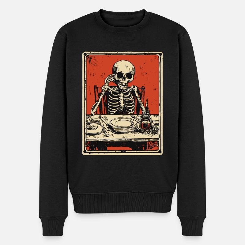Guten Appetit Skelett - Männer Premium Bio Pullover - Schwarz