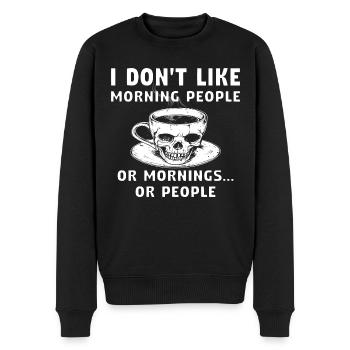 Café du matin - Pull Premium bio Homme - noir - Devant - Nico (187cm)