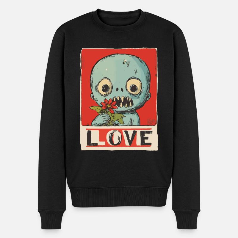 Kleines Monster der Liebe - Männer Premium Bio Pullover - Schwarz