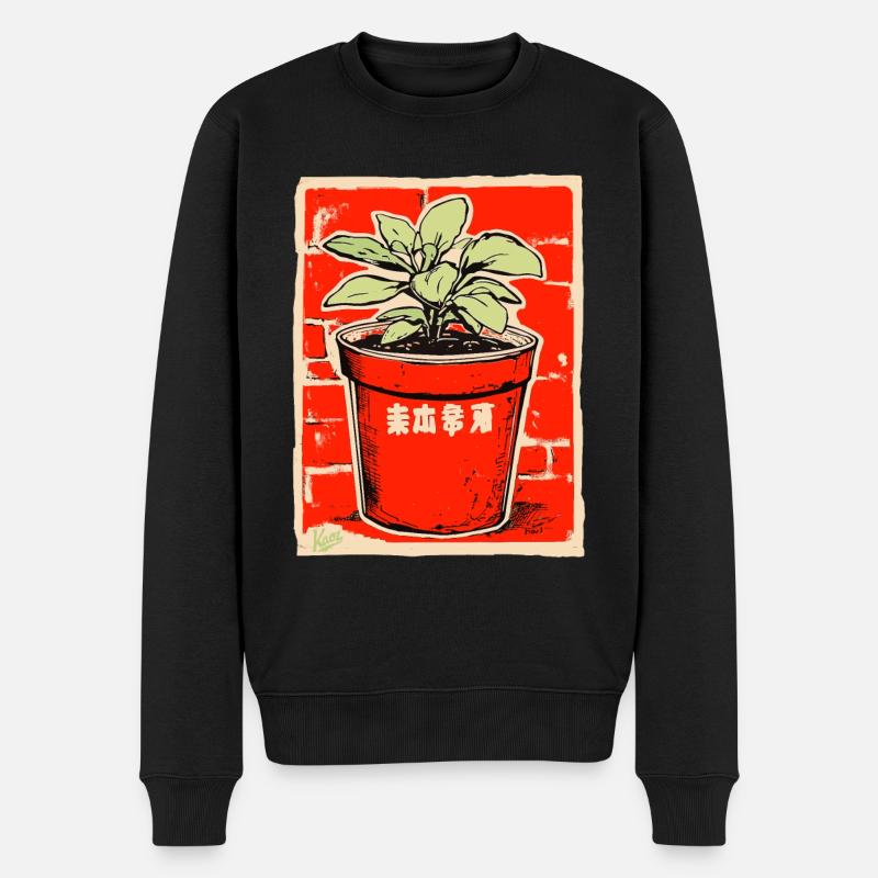 Pot de fleur - Pull Premium bio Homme - noir