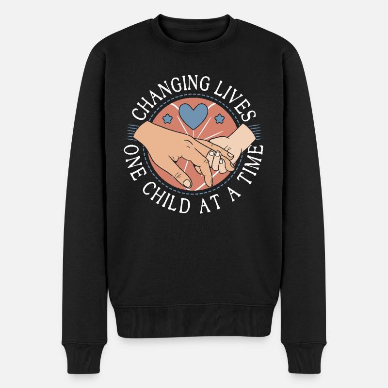 Dankesgeschenke für Adoptiveltern Pflegeeltern - Männer Premium Bio Pullover - Schwarz