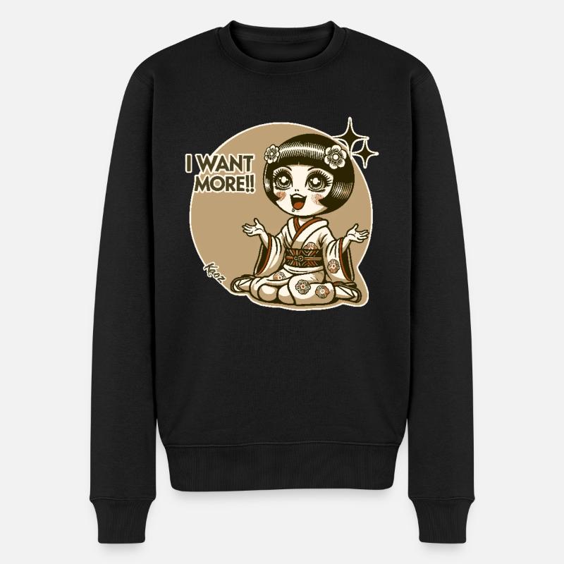 Geisha japonaise chibi - Pull Premium bio Homme - noir