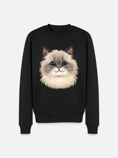 Ragdoll Katze - Männer Premium Bio Pullover - Schwarz