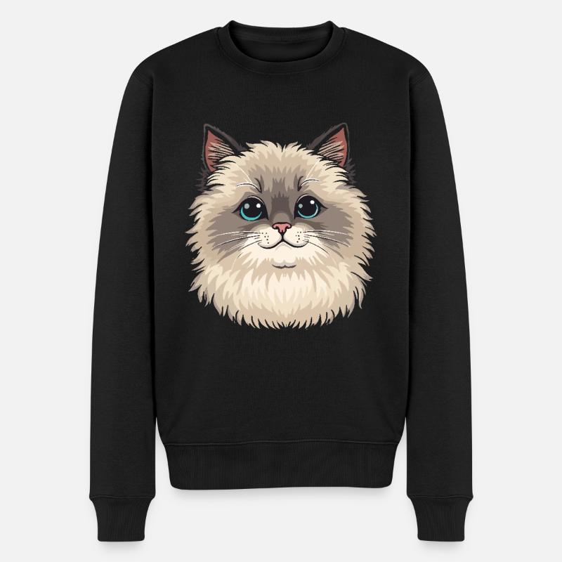 Ragdoll Katze - Männer Premium Bio Pullover - Schwarz
