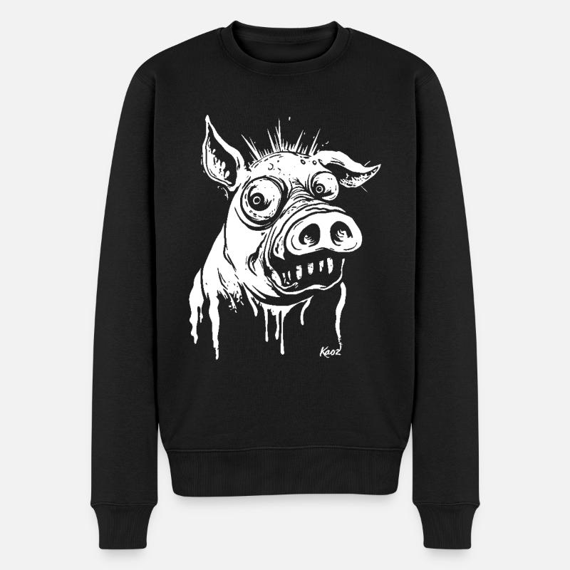 drôle horreur cochon - Pull Premium bio Homme - noir