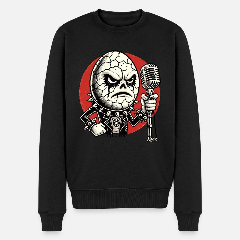 Punk-Band Rock-Ei - Männer Premium Bio Pullover - Schwarz