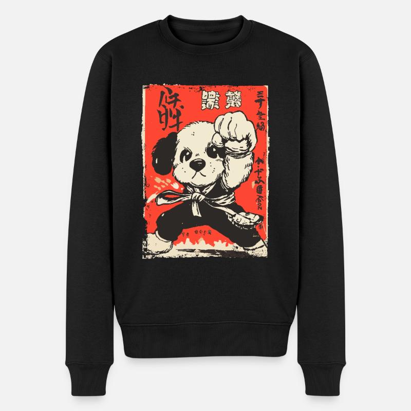 Asiatischer Kampfsport Dojo-Hund - Männer Premium Bio Pullover - Schwarz