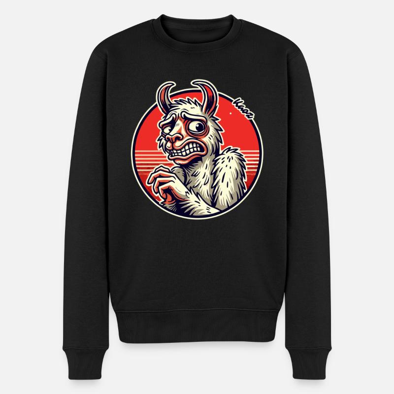 Fremdschämen Lama - Männer Premium Bio Pullover - Schwarz