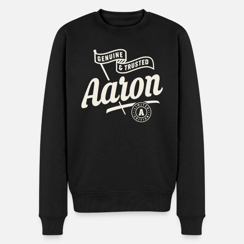 Aaron Name Custom - Aaron - Men's Premium Organic Jumper - black