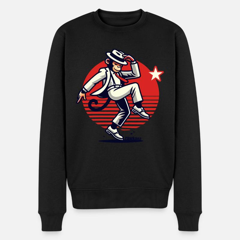 Moonwalk-Monkey Affentanz Affe - Männer Premium Bio Pullover - Schwarz