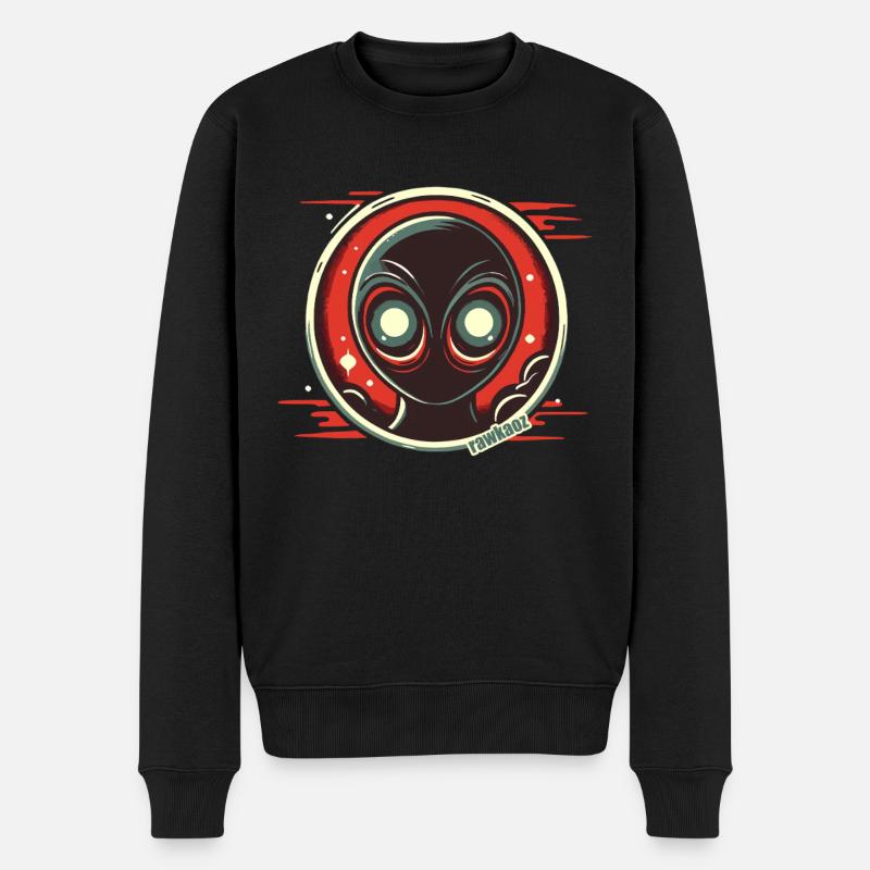 Mystérieux extraterrestre aux yeux brillants - Pull Premium bio Homme - noir