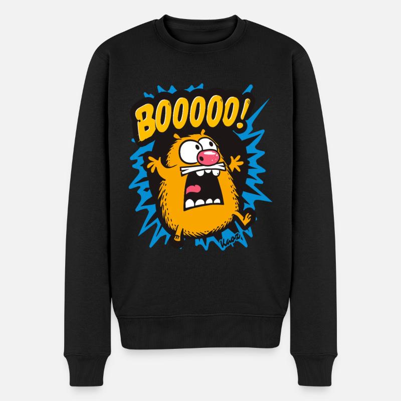 Lustiger Boo Hamster - Männer Premium Bio Pullover - Schwarz