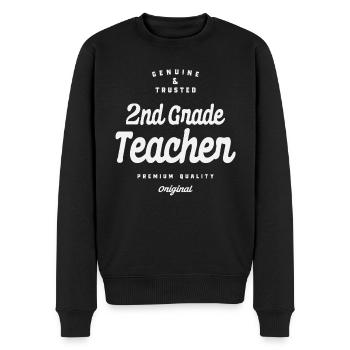 Echter und vertrauenswürdiger Lehrer der 2. Klasse - Männer Premium Bio Pullover - Schwarz - Vorne - Nico (187cm)