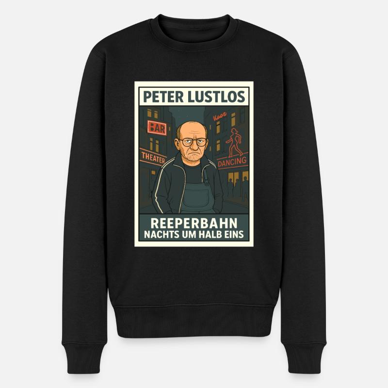 Peter Lustlos – Reeperbahn Nachts um halb eins - Männer Premium Bio Pullover - Schwarz