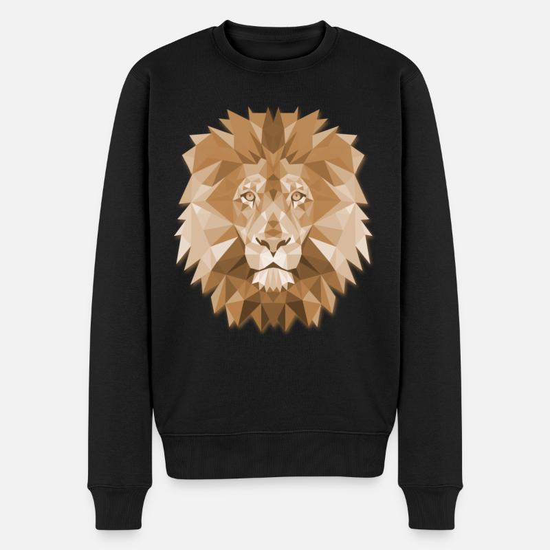 Löwenkopf polygonale abstrakte Farben Leo King Geschenk - Männer Premium Bio Pullover - Schwarz