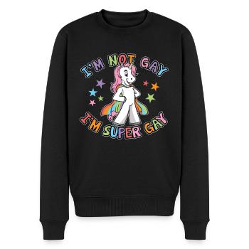 I’m Not Gay I’m Super Gay LGBTQ Licorne Gay Pride - Pull Premium bio Homme - noir - Devant - Nico (187cm)