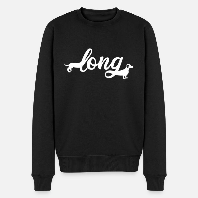 Long Dachshund Dackel Teckel - Männer Premium Bio Pullover - Schwarz