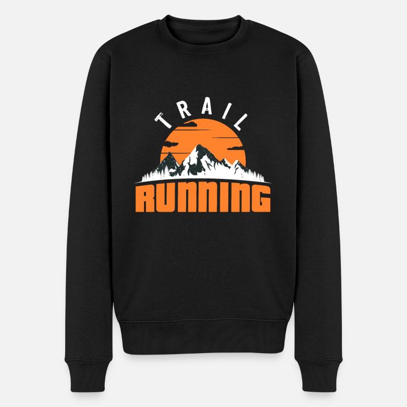 Trailrunning Trail Running Trailrunner Berglauf - Männer Premium Bio Pullover - Schwarz