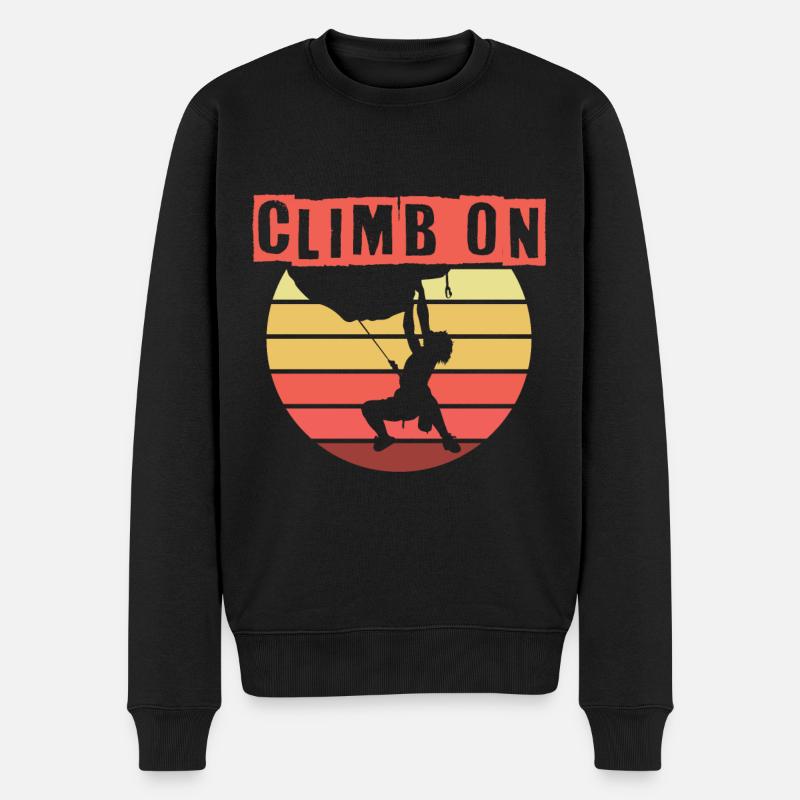 Climb On - Bergsteiger Klettern Bouldering - Männer Premium Bio Pullover - Schwarz